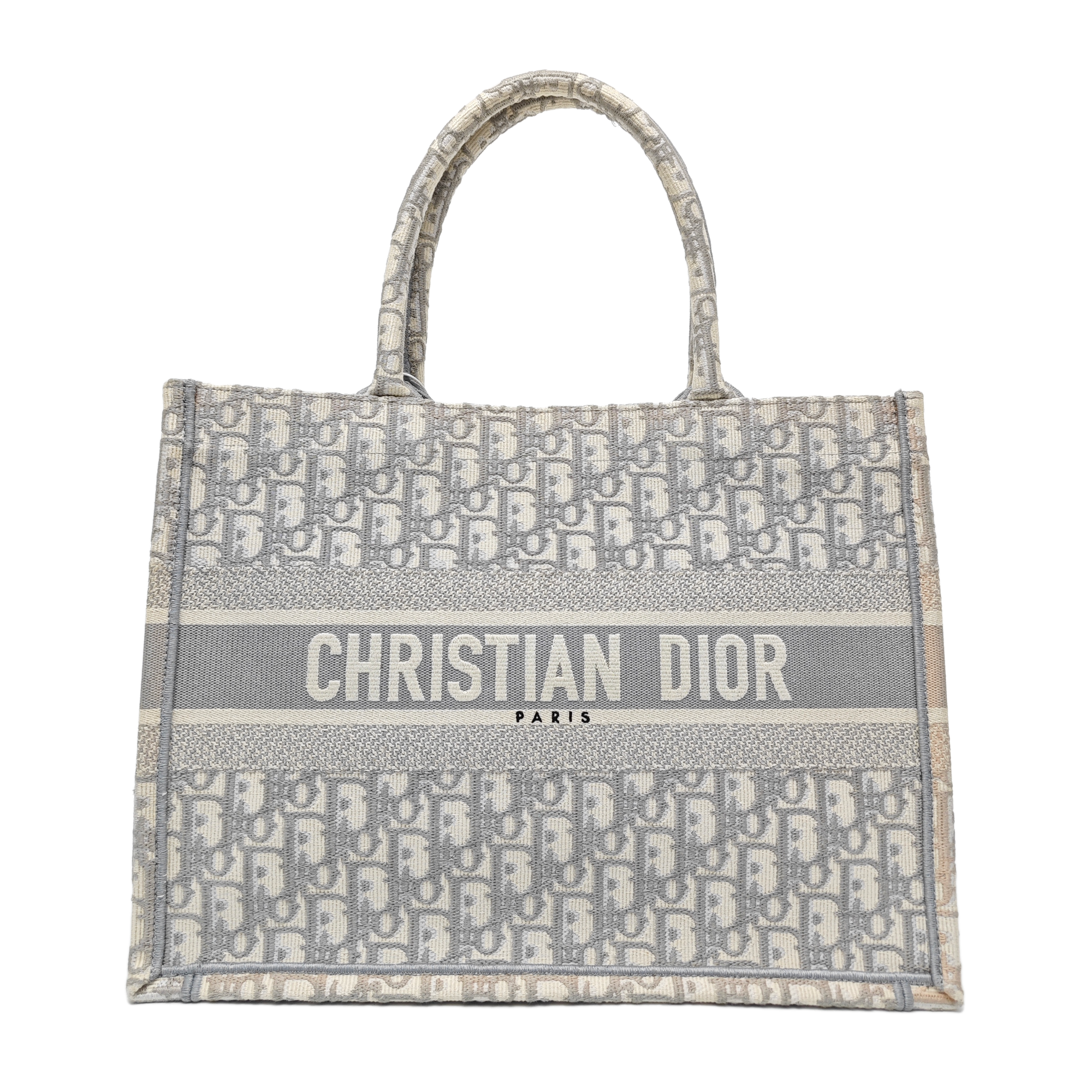 Book Tote Medium Oblique Canvas White