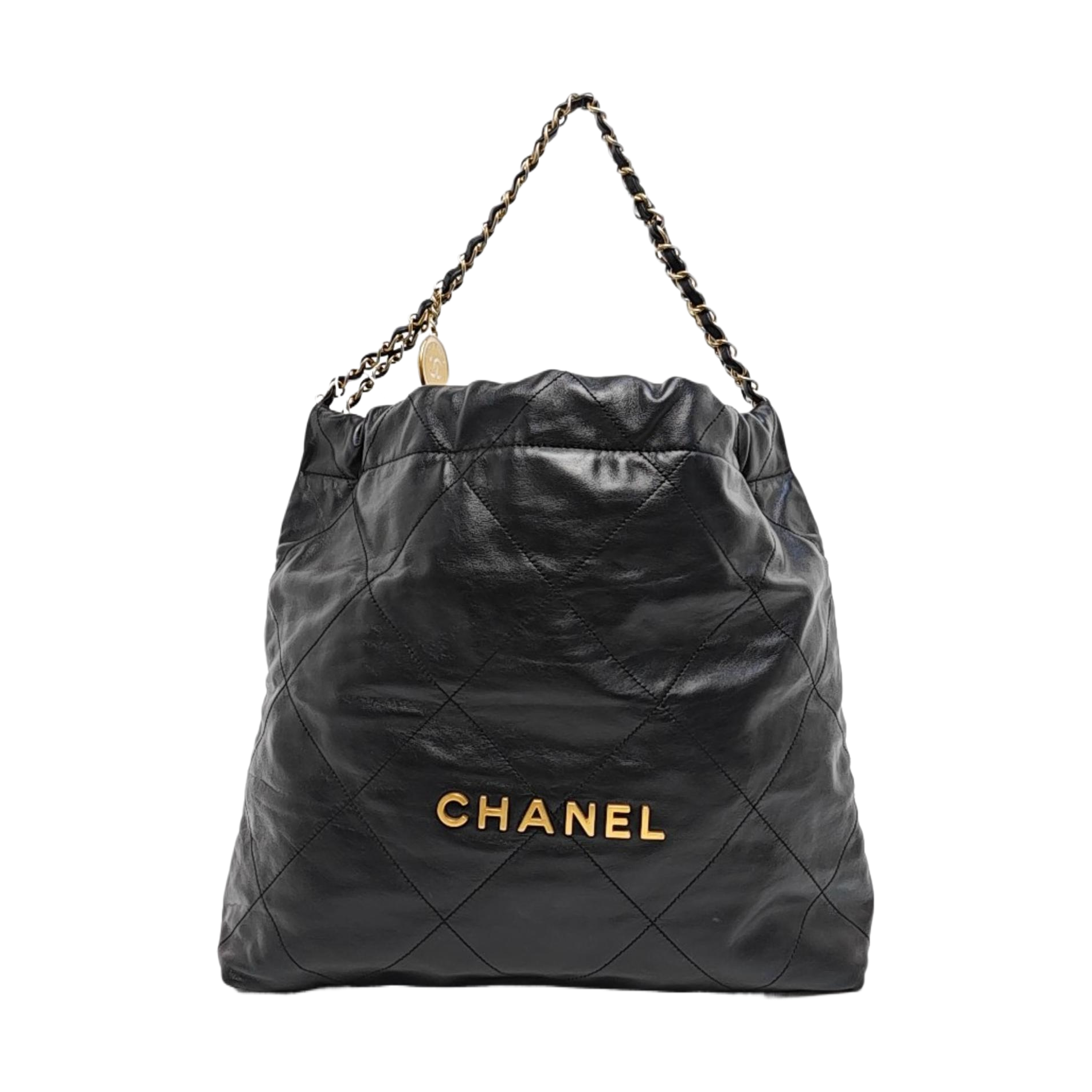 CHANEL 22 Medium Quilted Calfskin Black