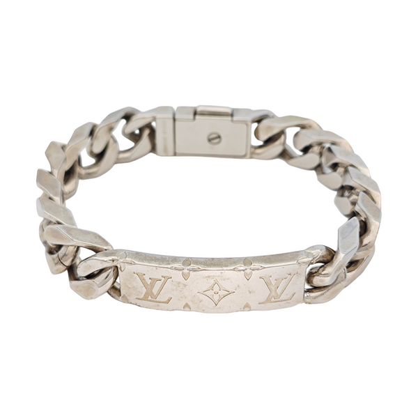 Monogram Metal Silver Bracelet
