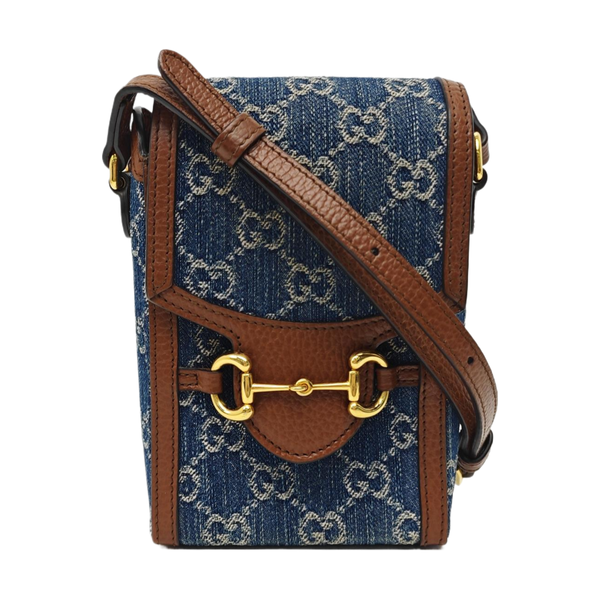 Horsebit 1955 Mini Monogram Denim Blue