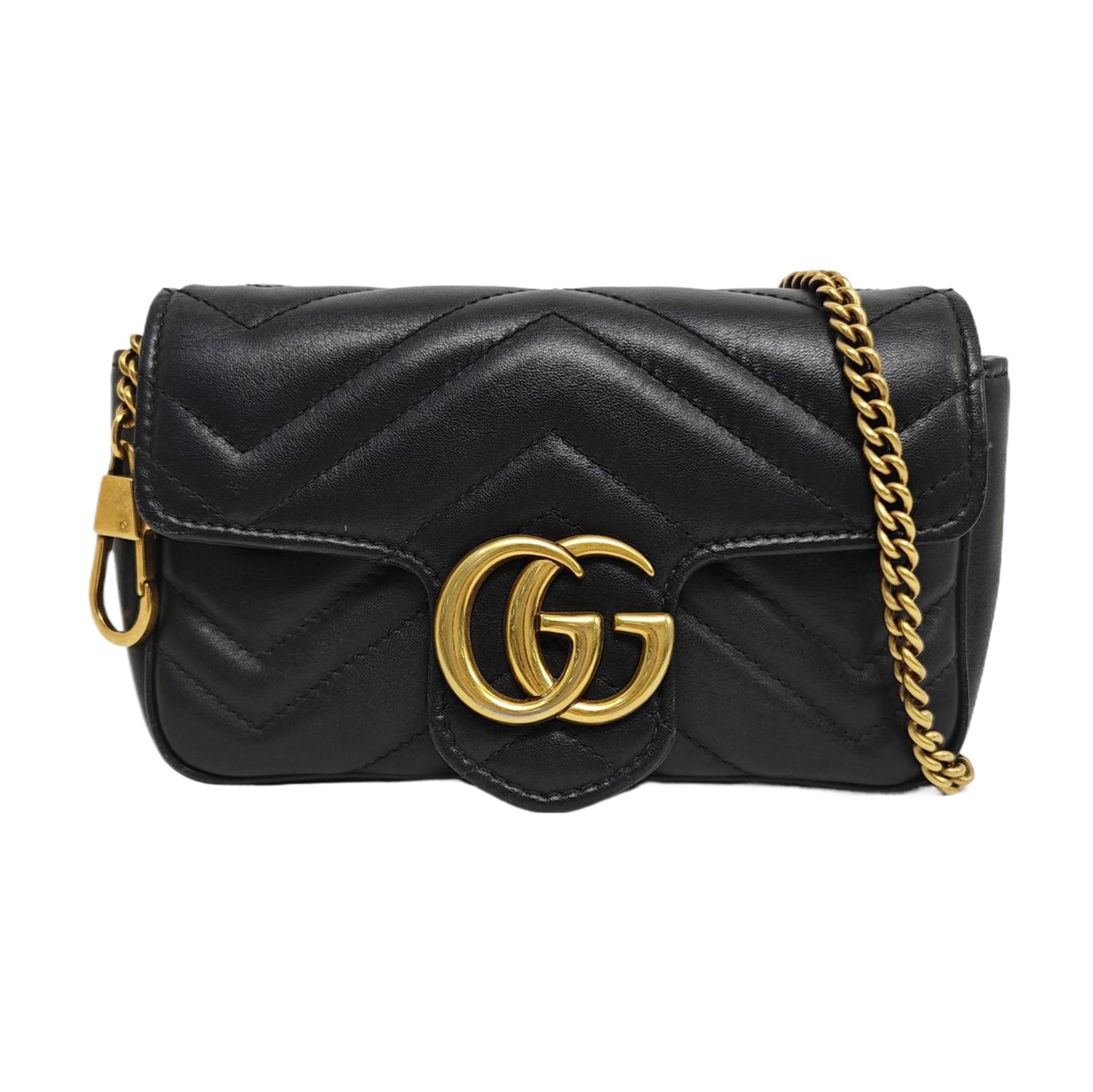 GG Marmont Mini Quilted Calfskin Black