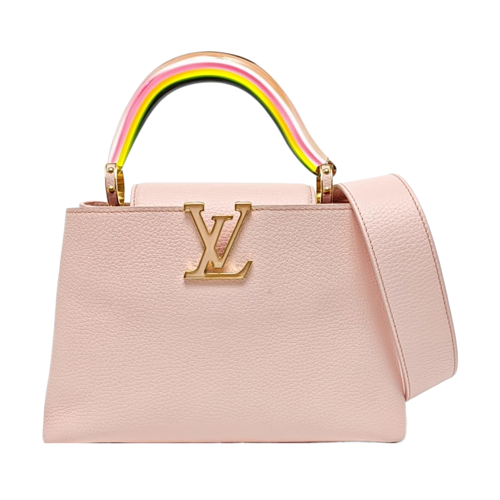 Authenticated pre-owned  CAPUCINES PM Calfskin Pink - Shoulder Bag at Looply