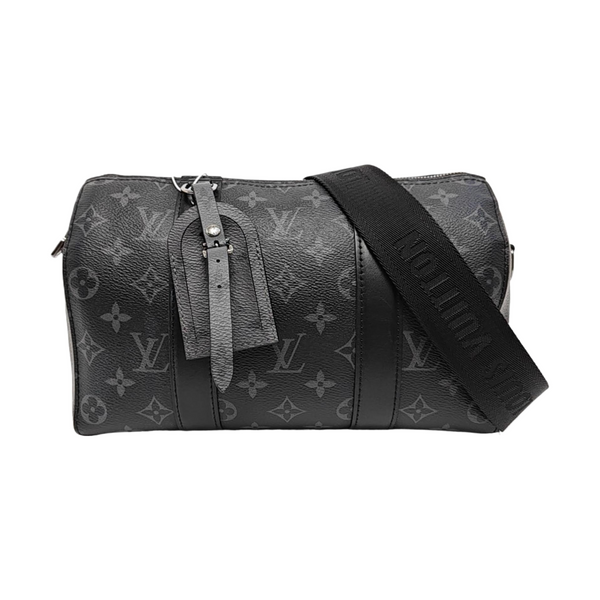 KEEPALL Monogram Coated Canvas Black