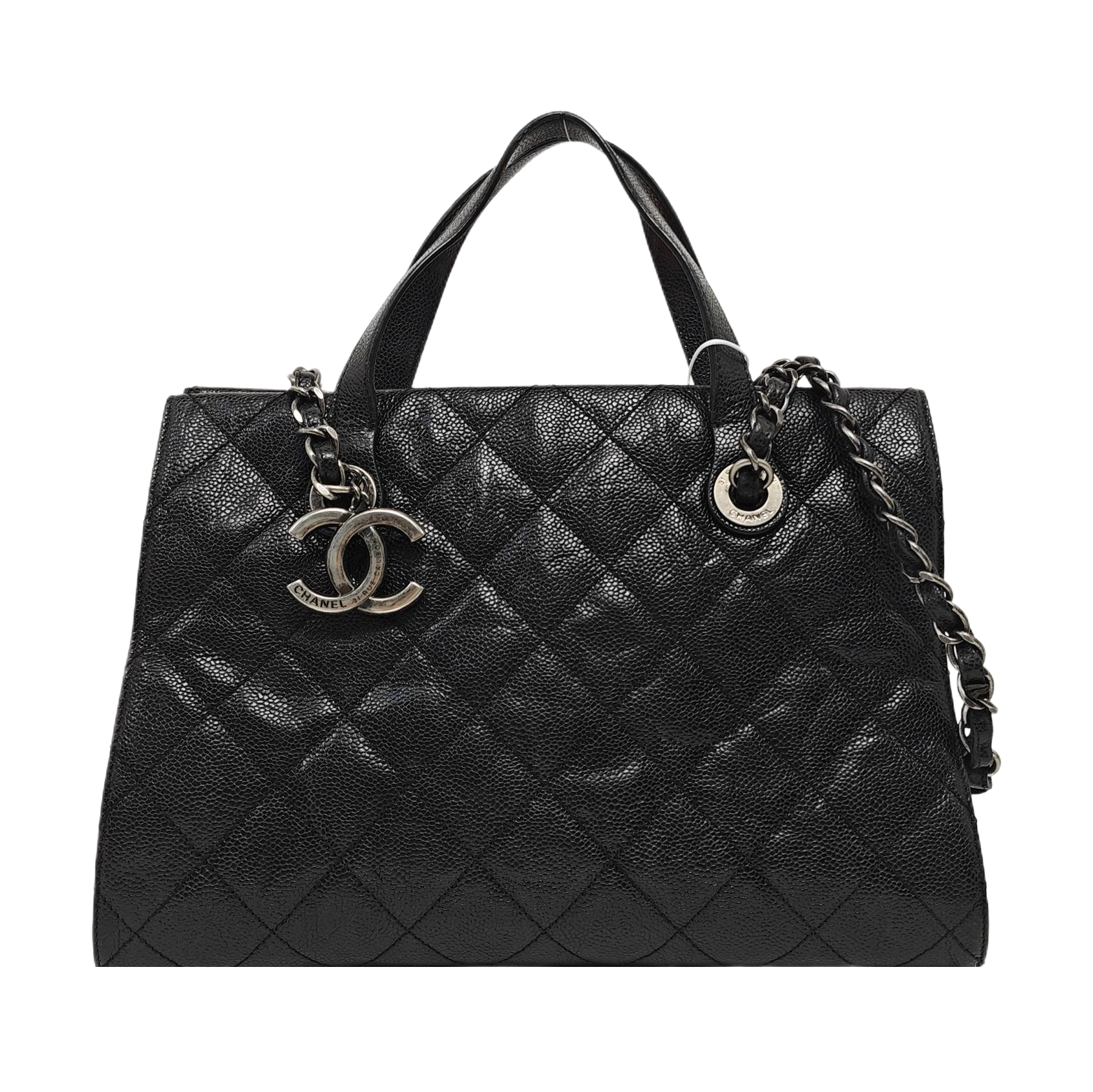 Quilted Calfskin Tote Bag Black