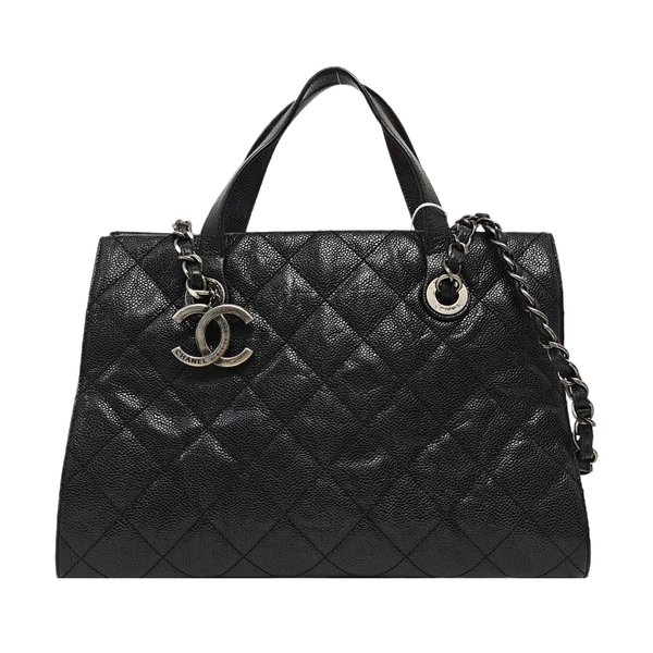 Quilted Calfskin Tote Bag Black