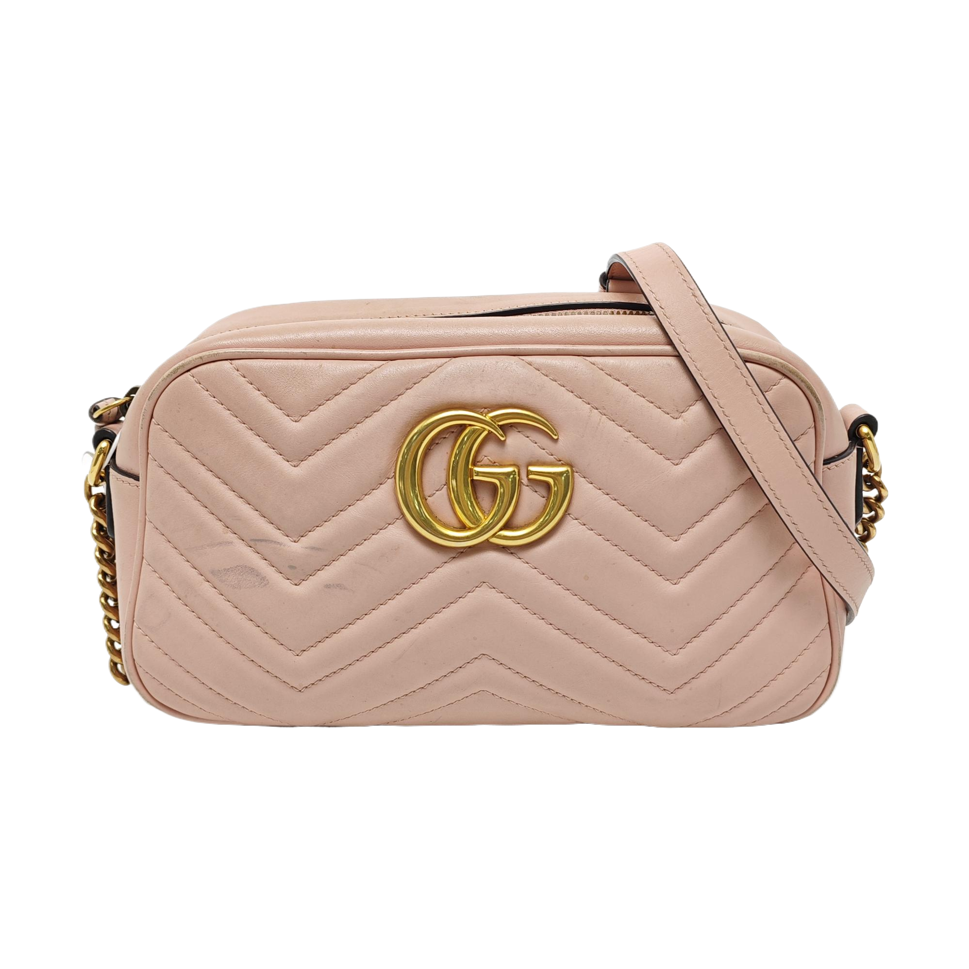 GG Marmont Small Quilted Calfskin Beige