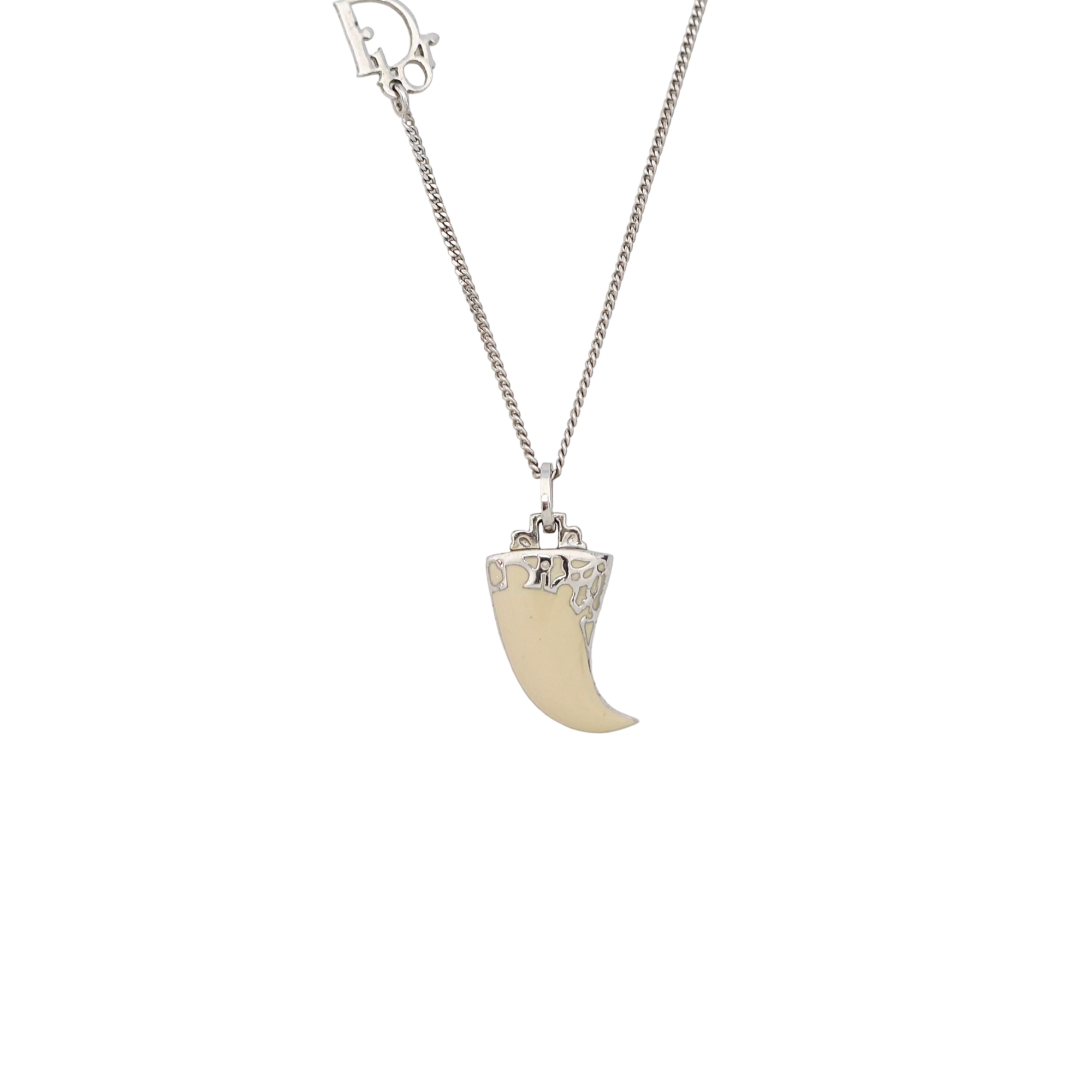 Dior Oblique Metal Silver Necklace