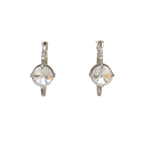 Synthetic Crystal Silver Stud Earrings