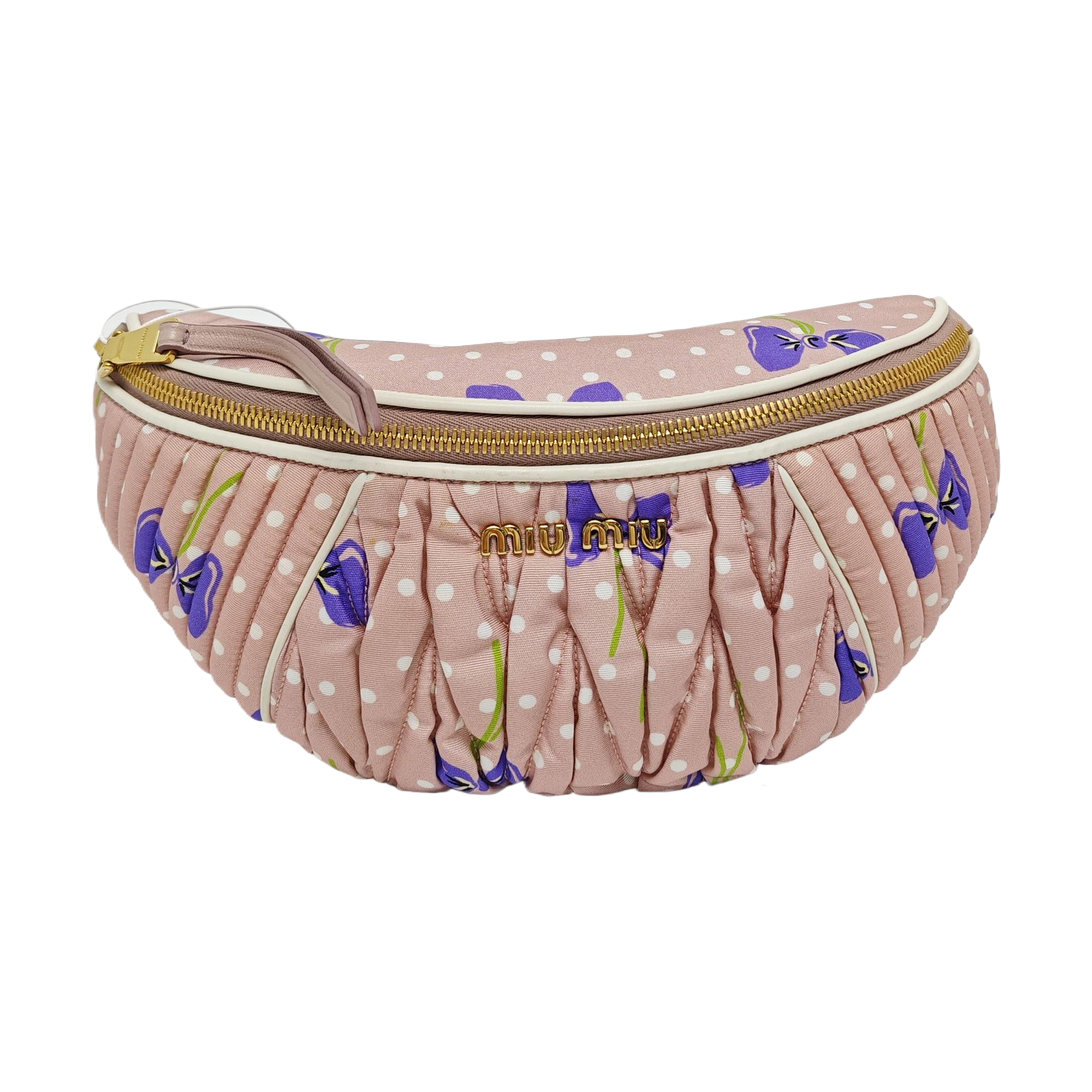 Two-Tone Waist Bag Quilted Fabric Pink
