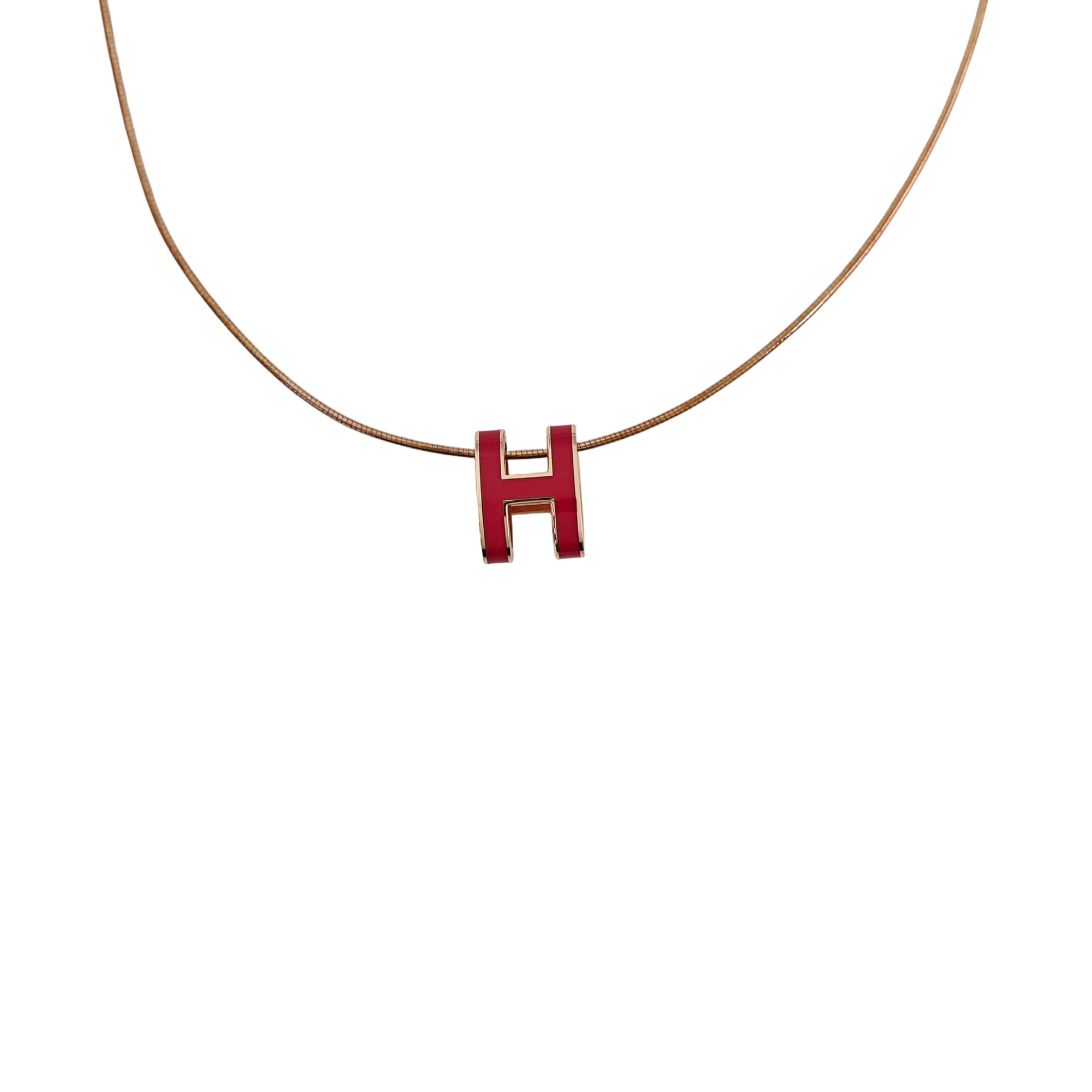 Pop H 925 Sterling Silver Rose Gold Necklace