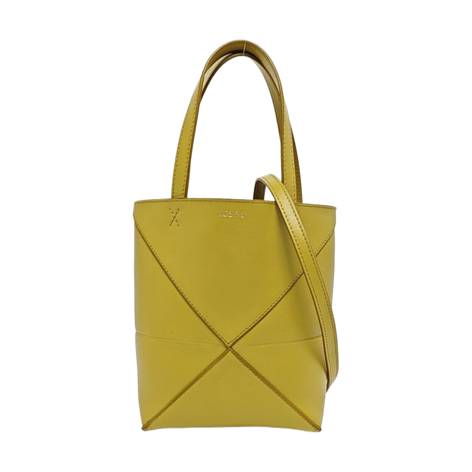 Puzzle Fold Mini Quilted Calfskin Yellow