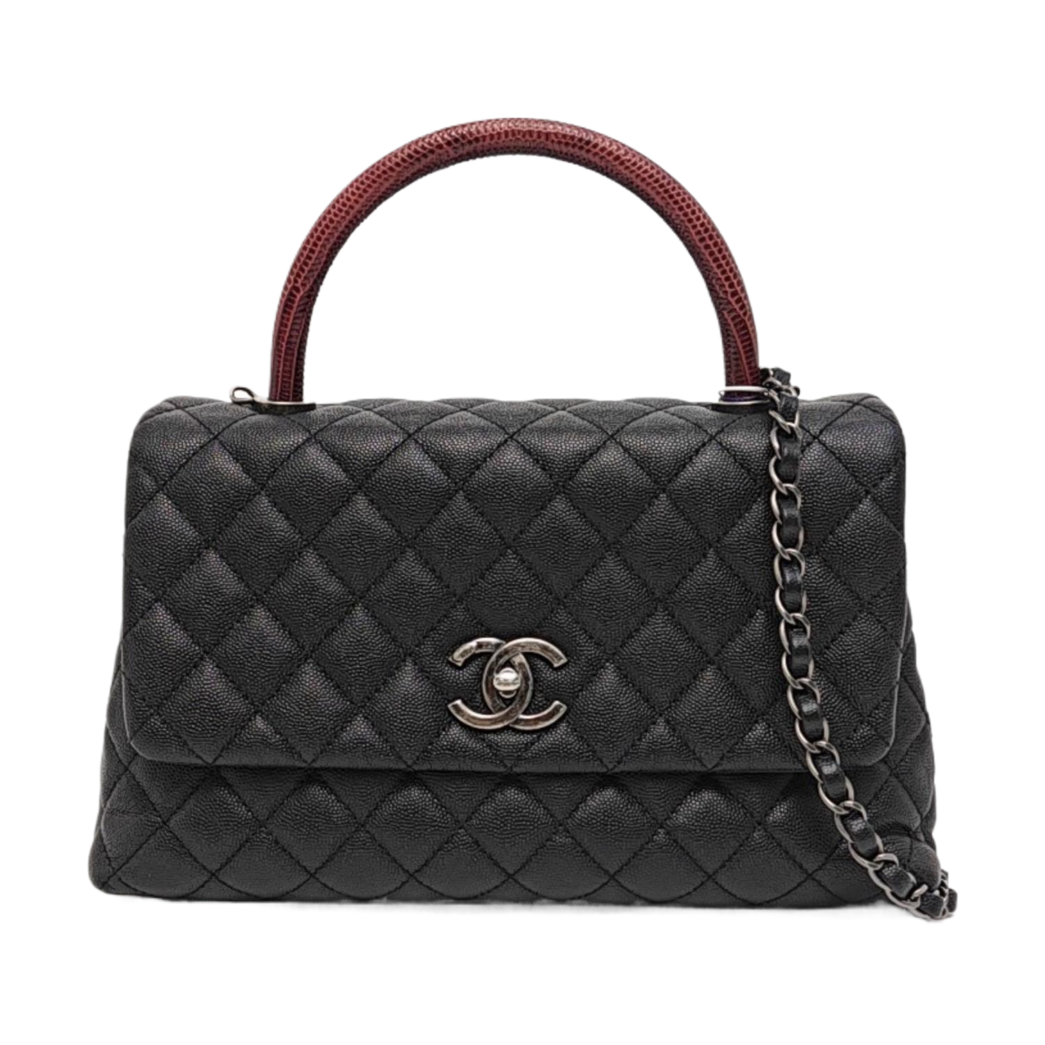 COCO HANDLE Medium Quilted Grained Calfskin Multicolor