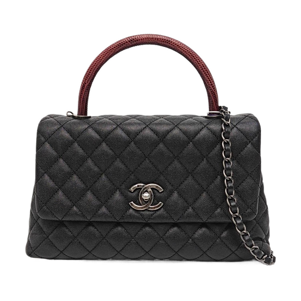 COCO HANDLE Medium Quilted Grained Calfskin Multicolor