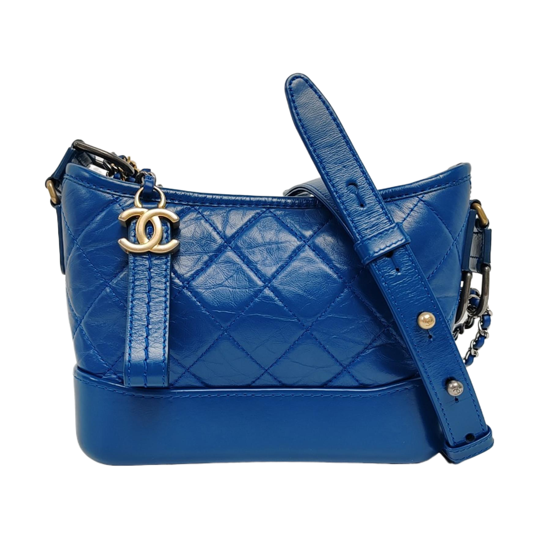 Authenticated pre-owned  GABRIELLE Small Quilted Calfskin Blue - Shoulder Bag at Looply