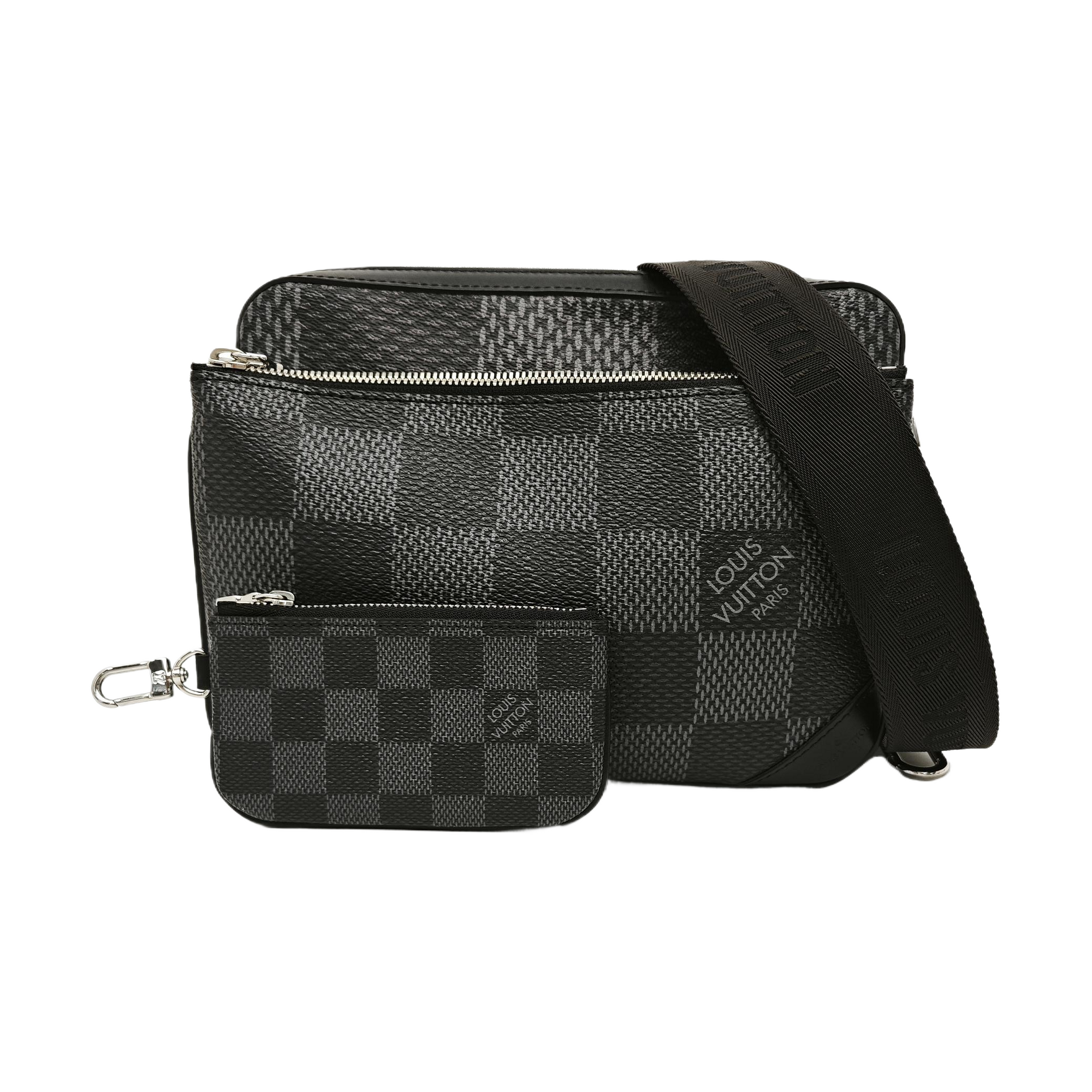 TRIO Damier Graphite Coated Canvas Gray