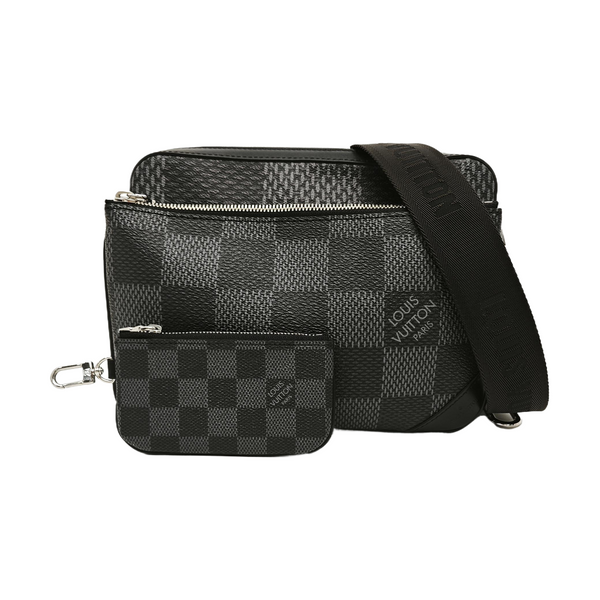 TRIO Damier Graphite Coated Canvas Gray