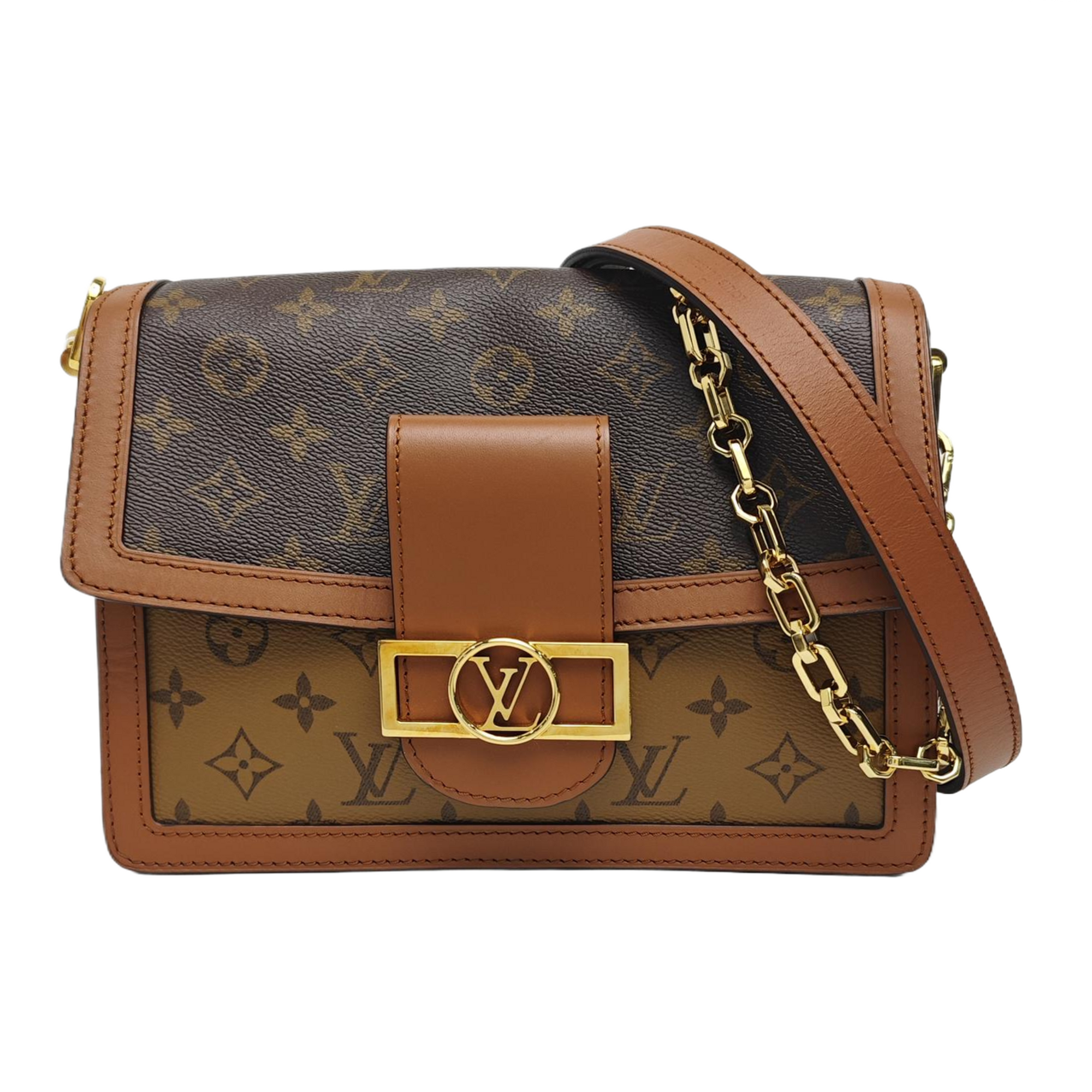 DAUPHINE MM Monogram Coated Canvas Brown