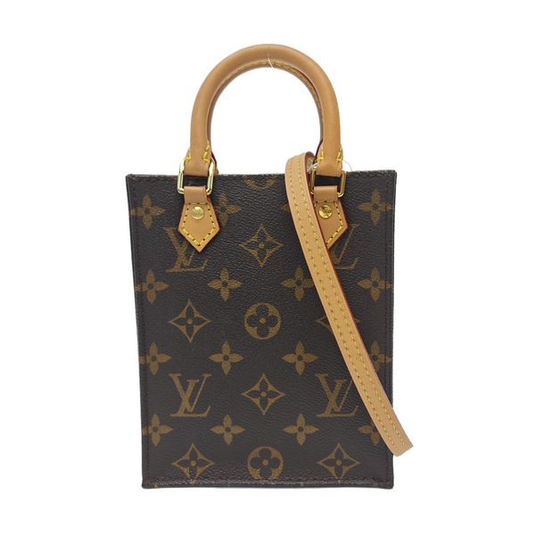 SAC PLAT Mini Monogram Coated Canvas Brown