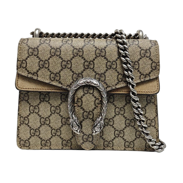 Dionysus Mini Monogram Coated Canvas Beige