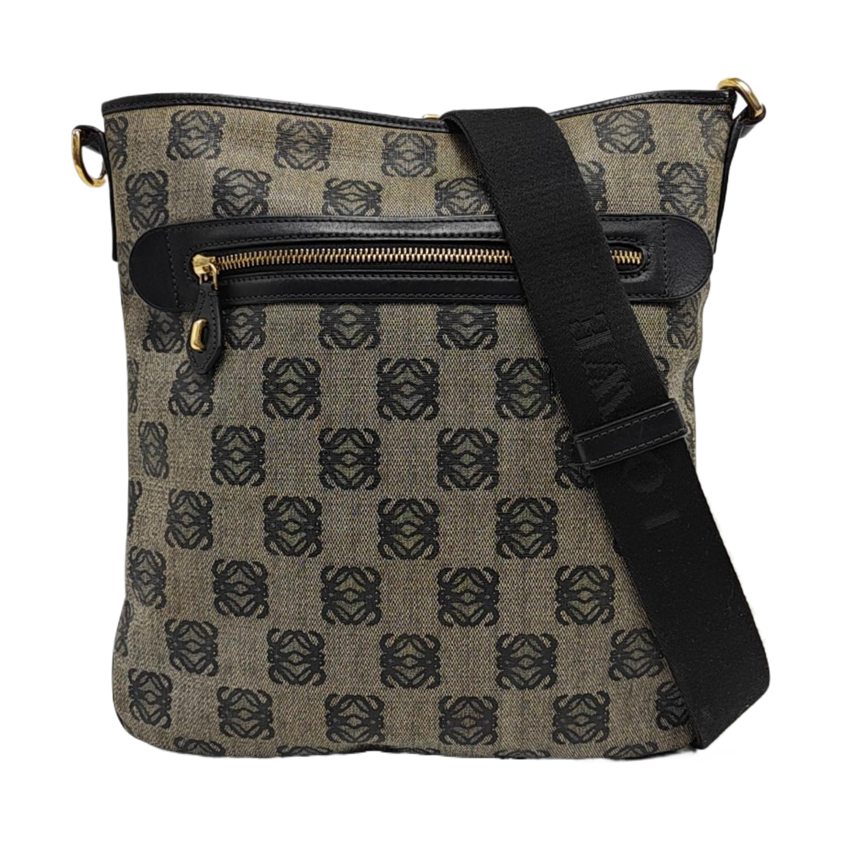 Monogram Coated Canvas Shoulder Bag Gray