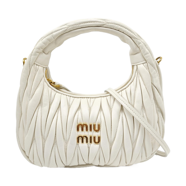 Wander Matelassé Small Quilted Lambskin White