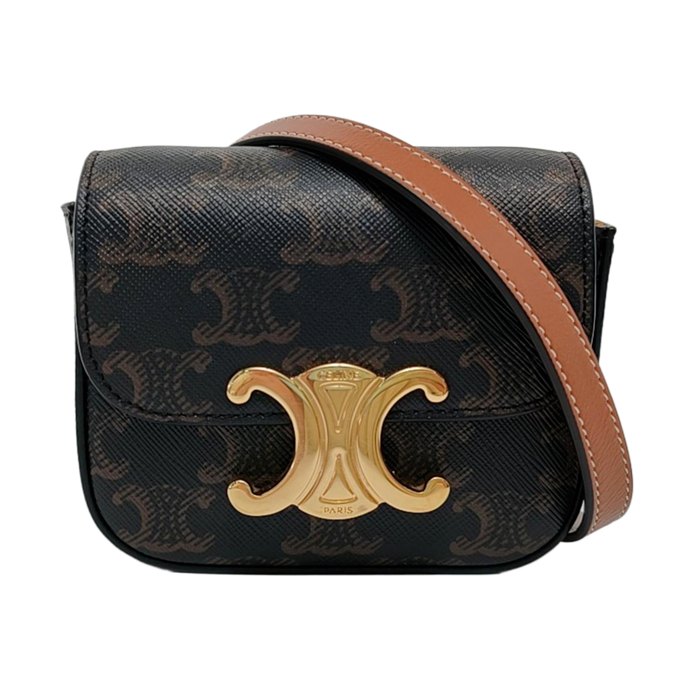 Authenticated pre-owned  TRIOMPHE Mini Coated Canvas Black - Crossbody Bag at Looply