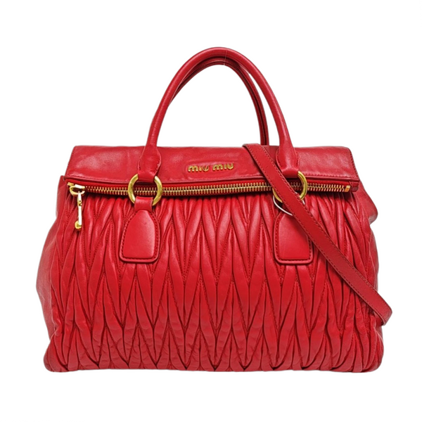 Avenue Quilted Lambskin Red