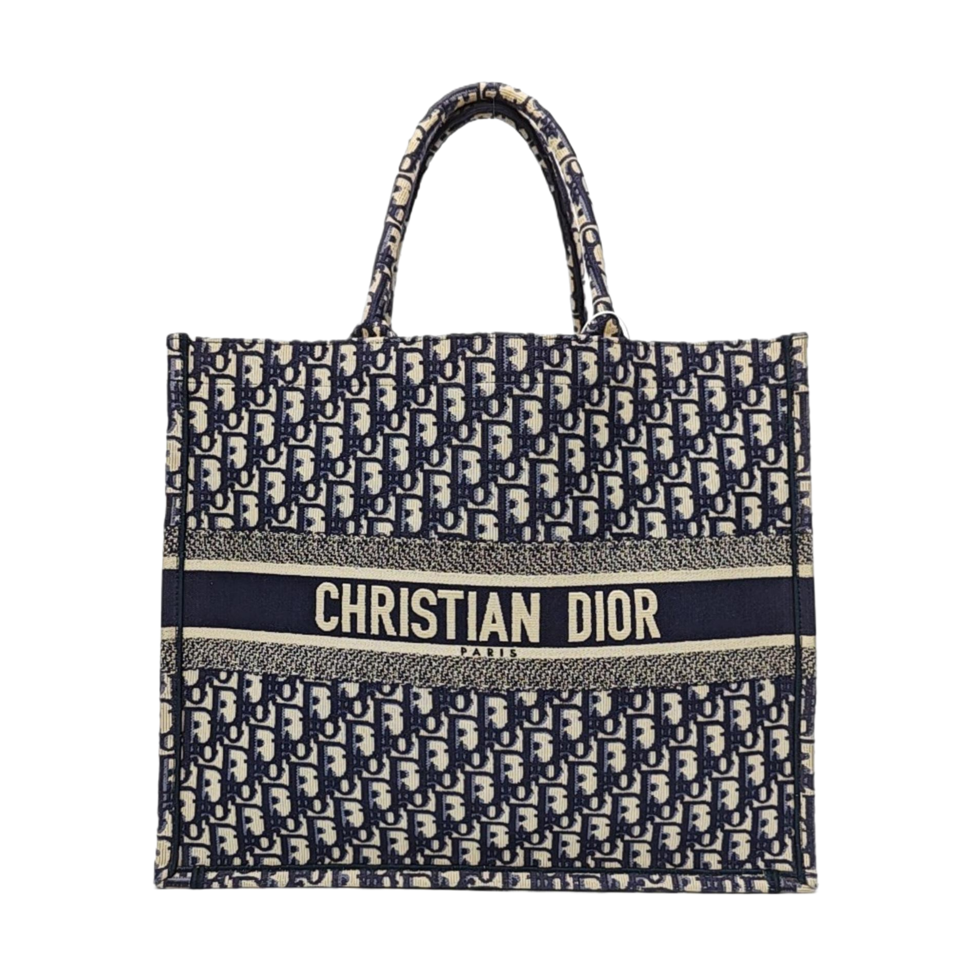 Book Tote Large Oblique Canvas Beige