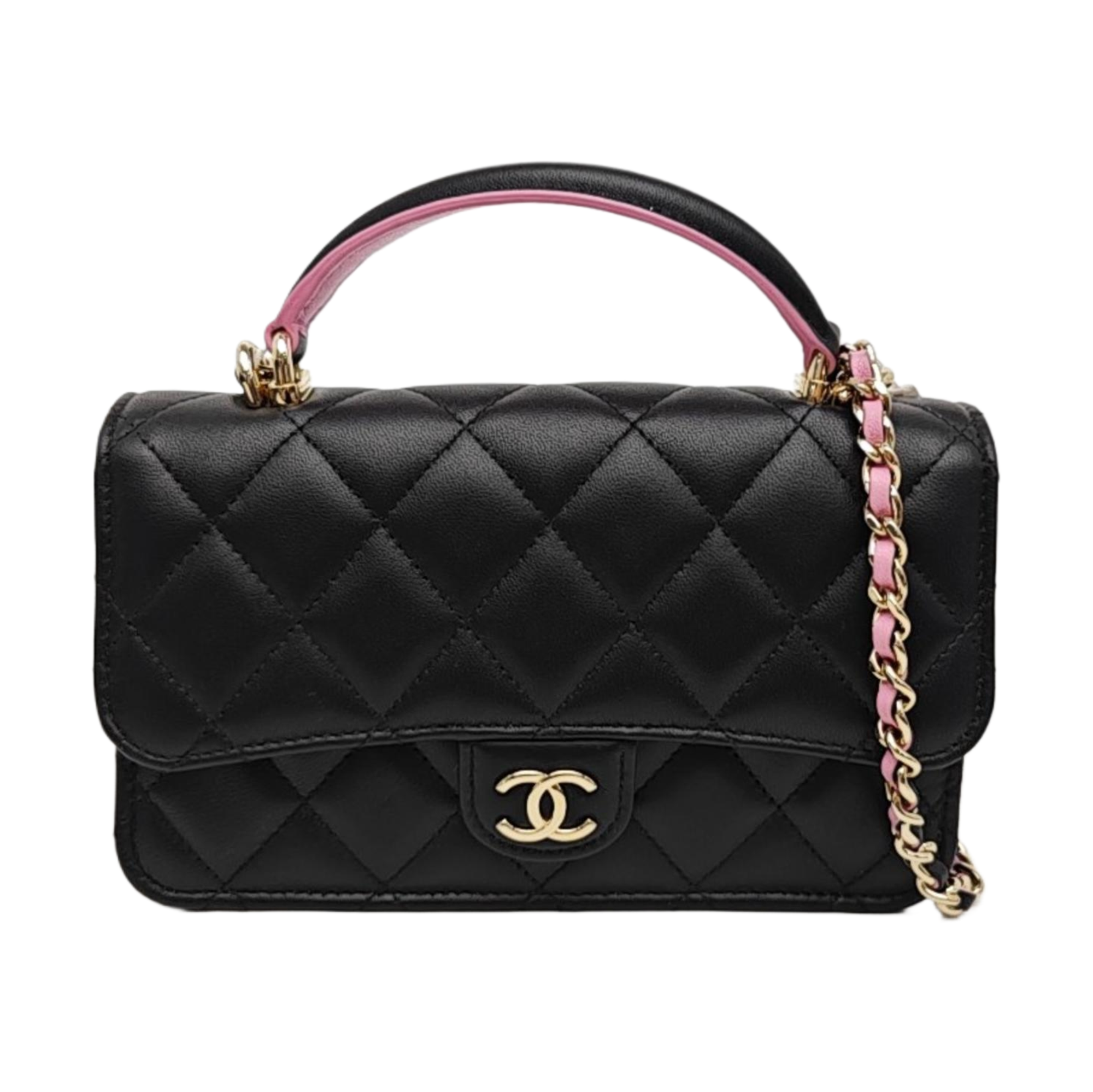 WOC Mini Quilted Lambskin Black