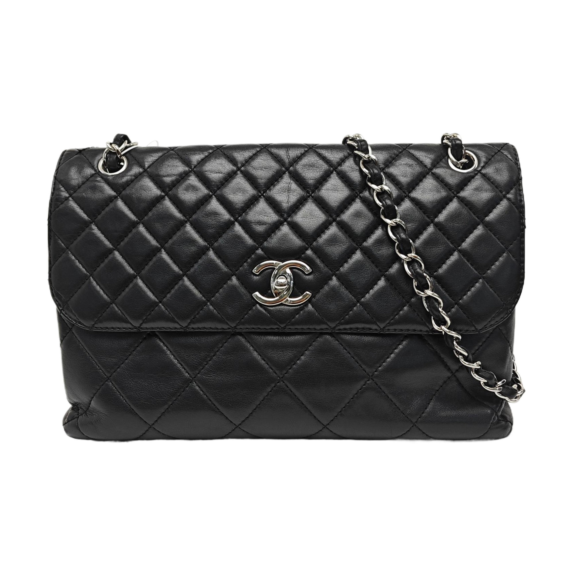 Quilted Calfskin Shoulder Bag Black