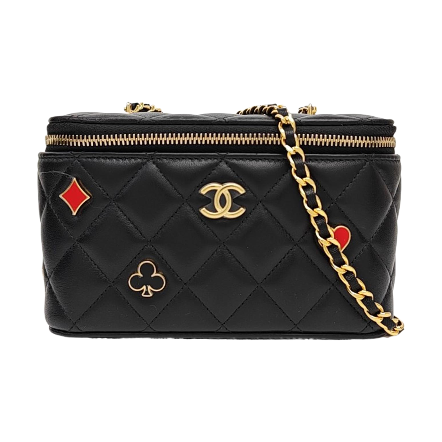 Quilted Lambskin Shoulder Bag Black