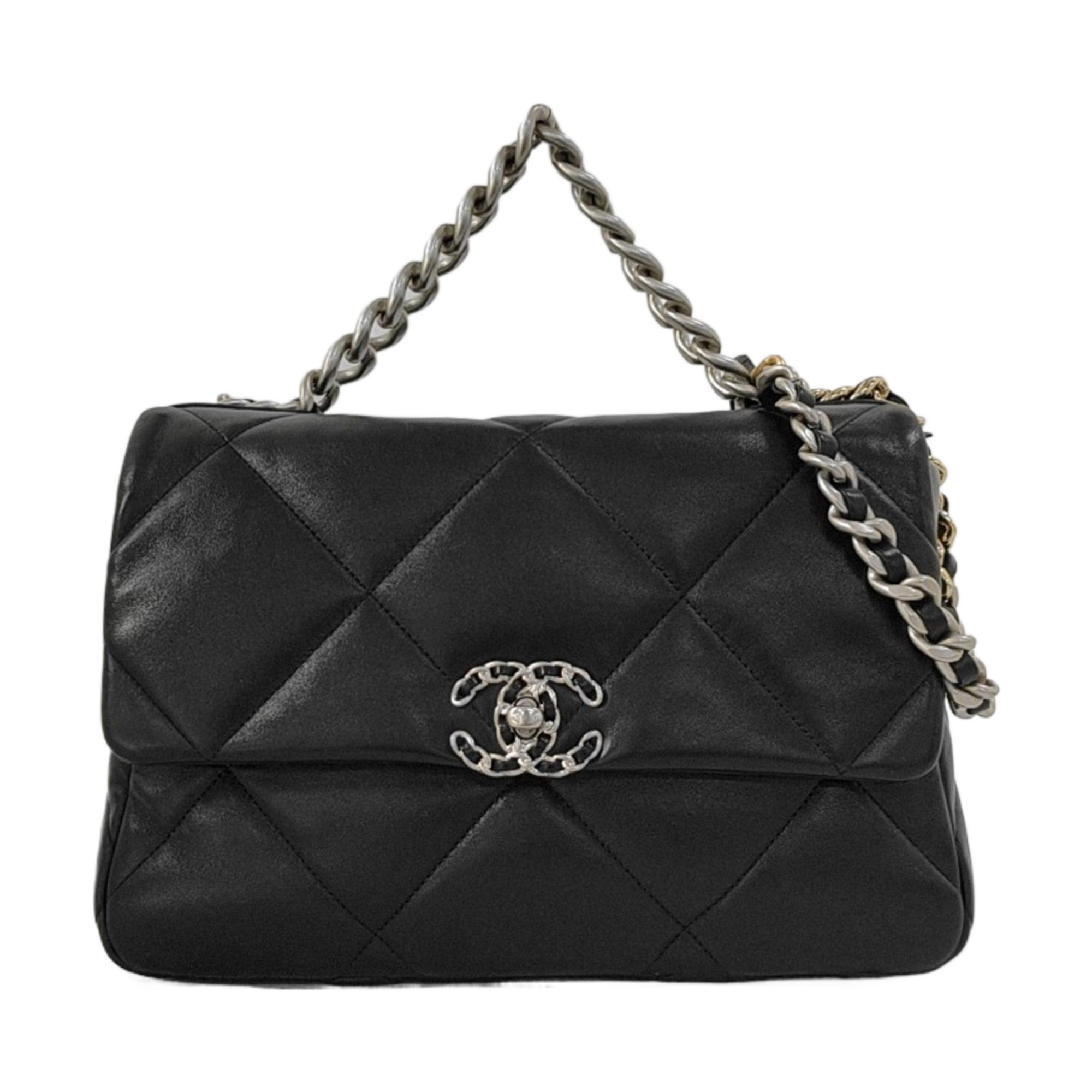 CHANEL 19 Large Quilted Lambskin Black