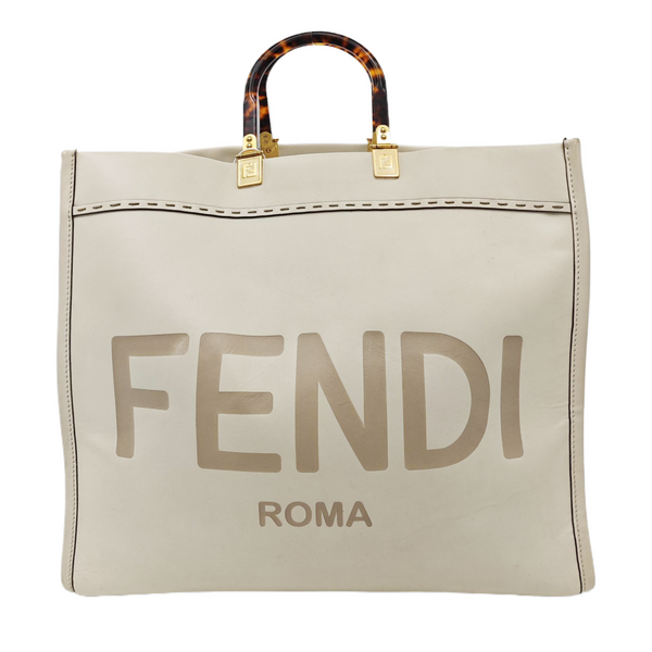 Bolsa Sunshine grande de piel de becerro blanca