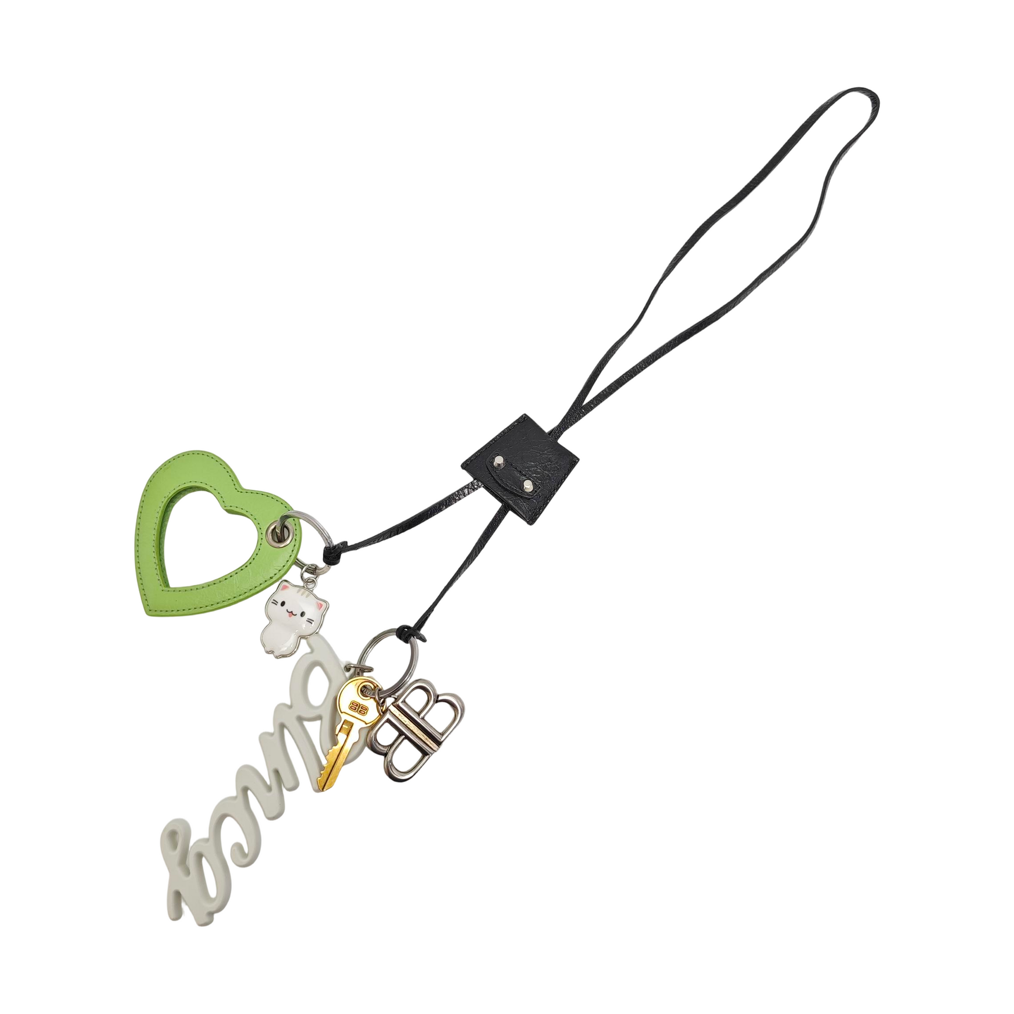Leather Bag Charm Black