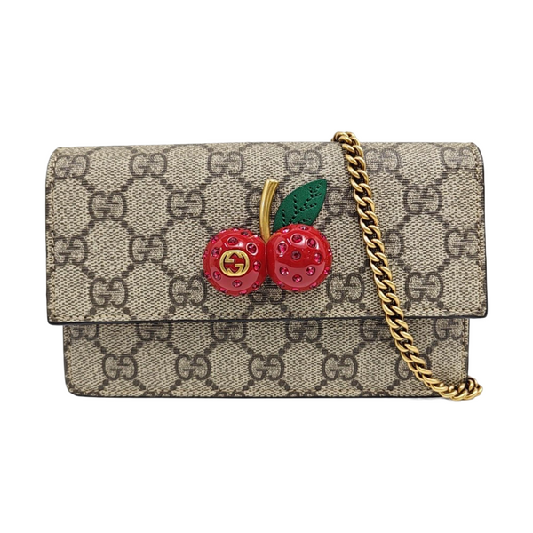 GG Supreme Mini Monogram Coated Canvas Beige