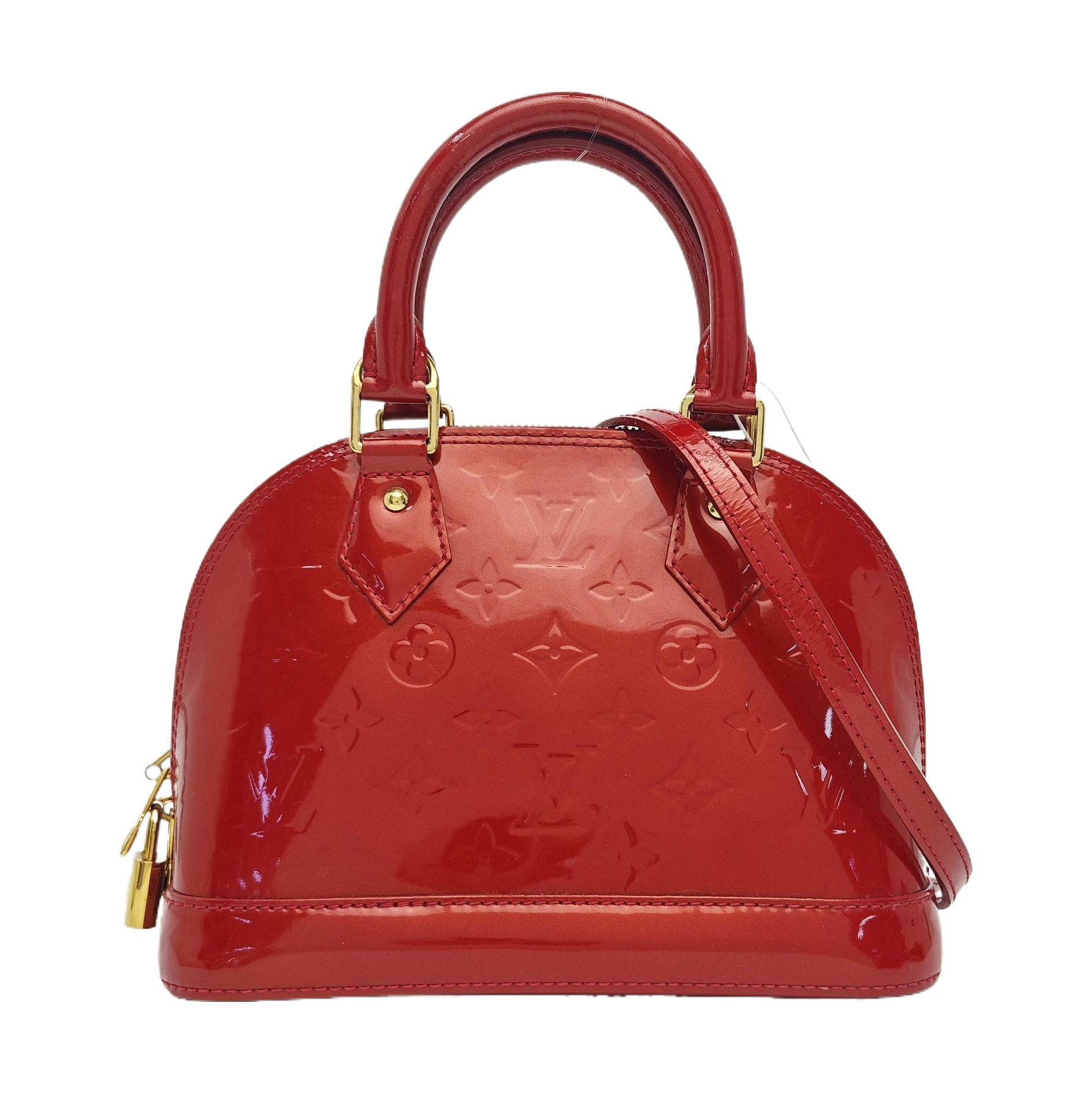 ALMA BB Monogram Patent Leather Red