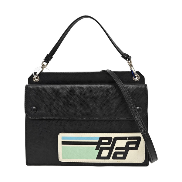 Saffiano Calfskin Shoulder Bag Black
