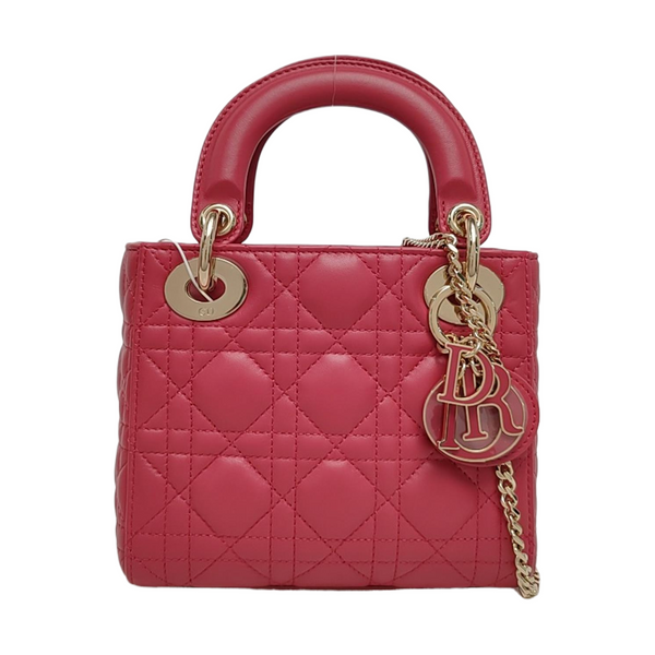 Lady Dior Mini Cannage Lambskin Red