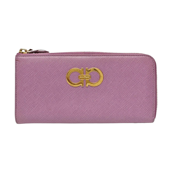 Authenticated pre-owned  Gancini Calfskin Purple Wallet - Wallet at Looply