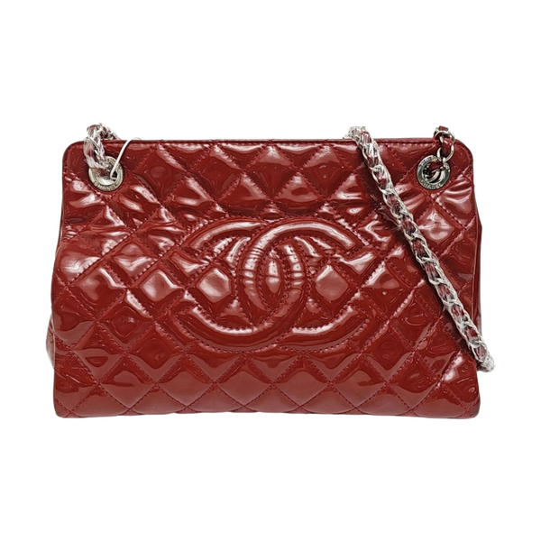 Quilted Calfskin Tote Bag Red