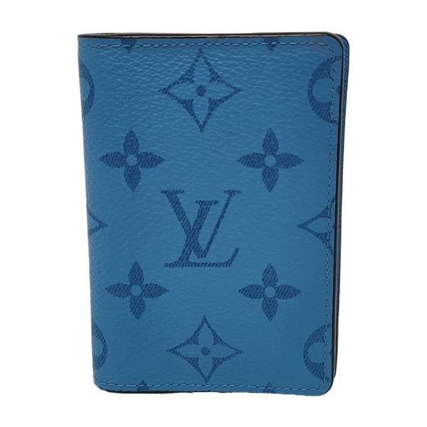 Monogram Coated Canvas Blue Card Holder