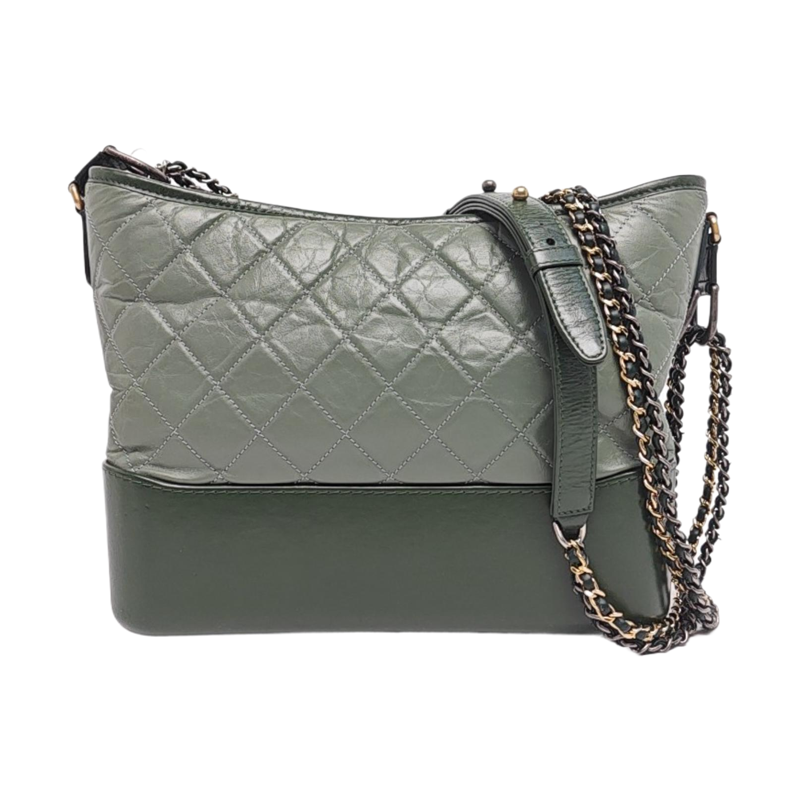 GABRIELLE Medium Quilted Calfskin Green