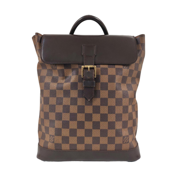 SOHO Damier Ebene Coated Canvas Brown