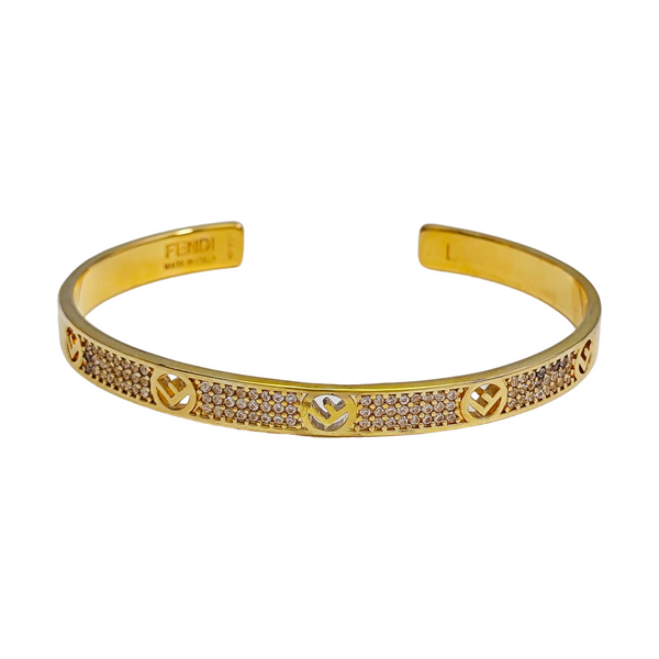 F Is Brass Gold Bangle