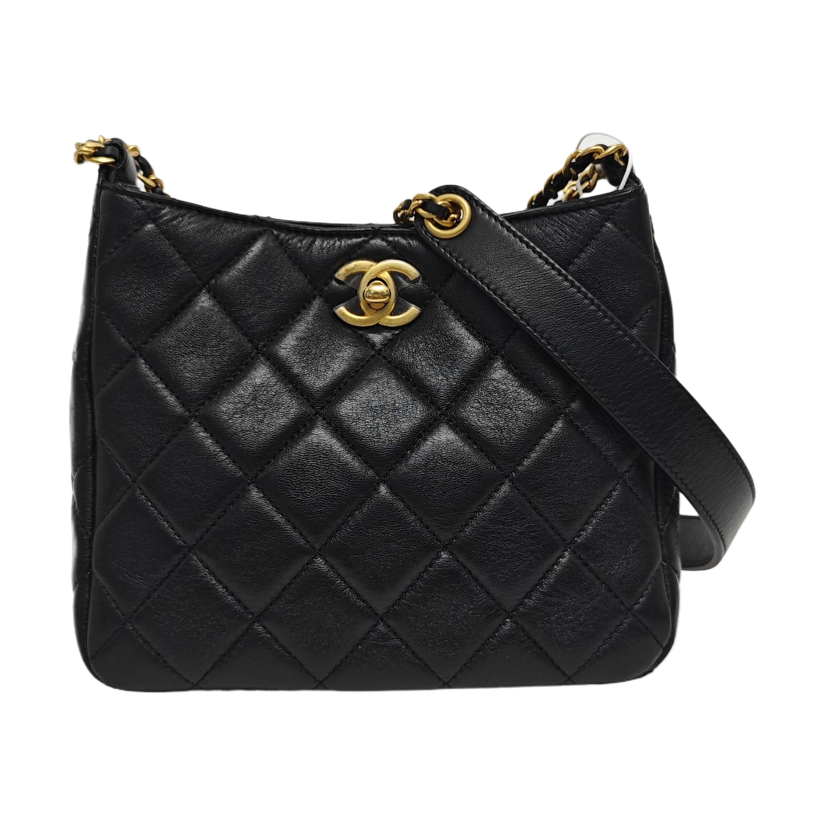 23A HOBO Quilted Lambskin Black