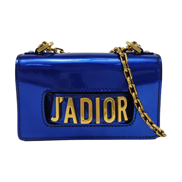 Authenticated pre-owned  J'adior Patent Leather Blue - Shoulder Bag at Looply