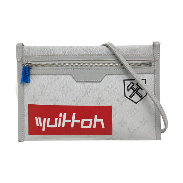 FLAT Monogram Coated Canvas Gray