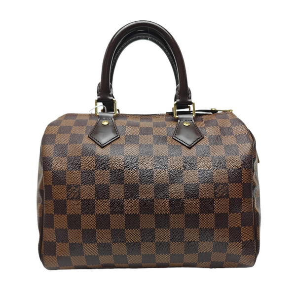SPEEDY 25 Damier Ebene Coated Canvas Brown