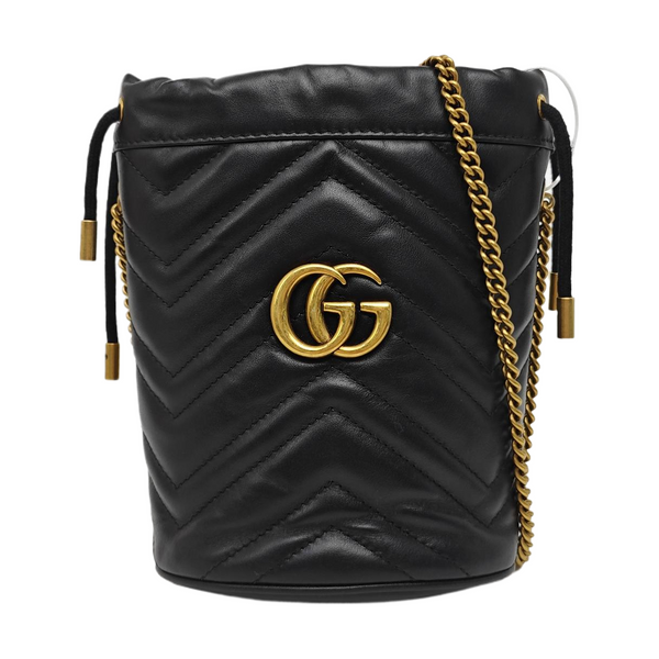 GG Marmont Mini Quilted Calfskin Black