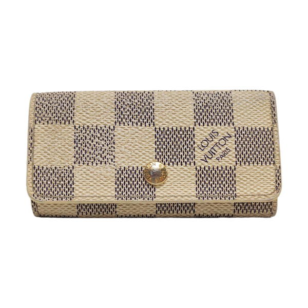 Damier Azur Coated Canvas Key Pouch White